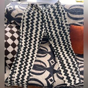 Wide leg squiggle zig zag pants